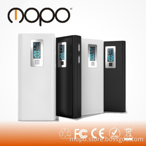 High capacity dual USB power bank with LCD External battery charger